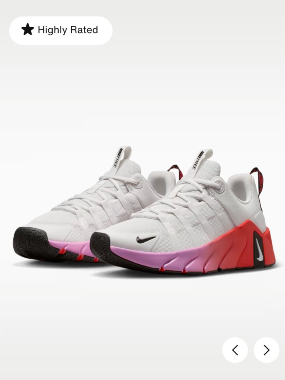 NWT W NIKE FREE METCON 7 PLATINUM TINT/WHITE-LT MAGENTA TEINTE PLATINIUM/BLANC - Picture 2 of 7